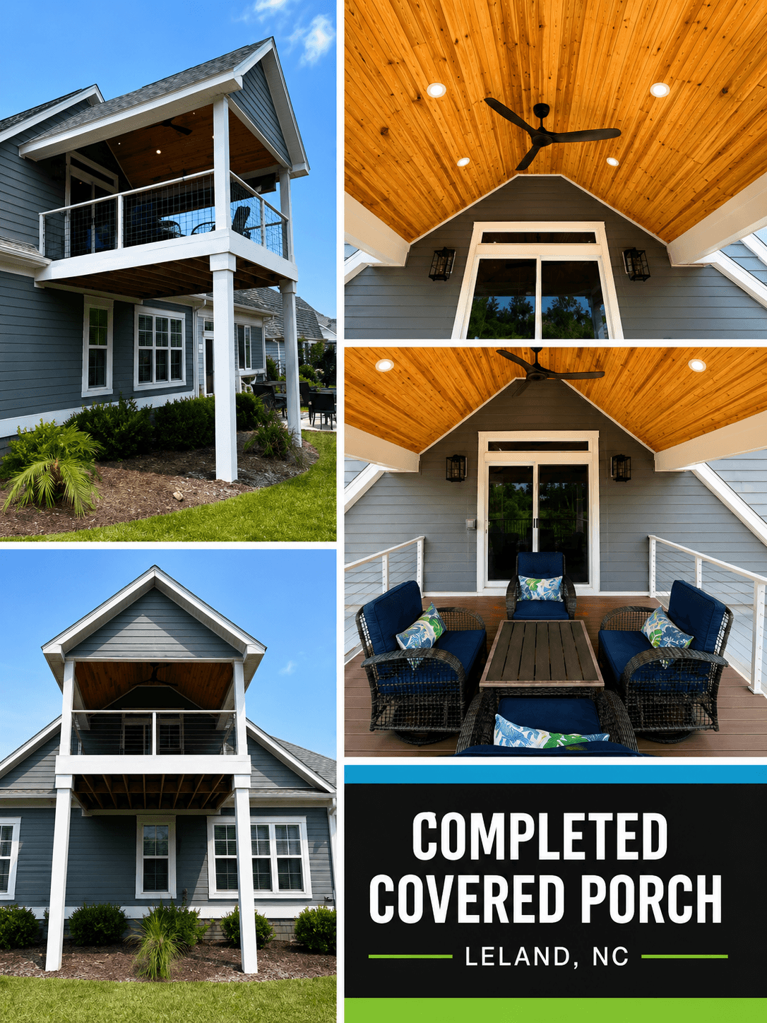 Covered Porch in Leland